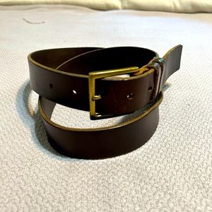 Casual brown leather belt size 36 with solid brass buckle